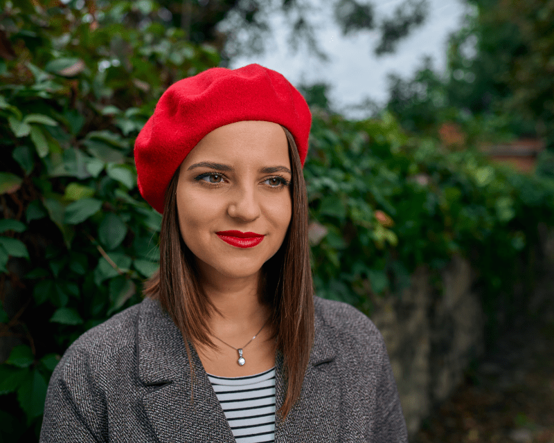 Béret femme rouge